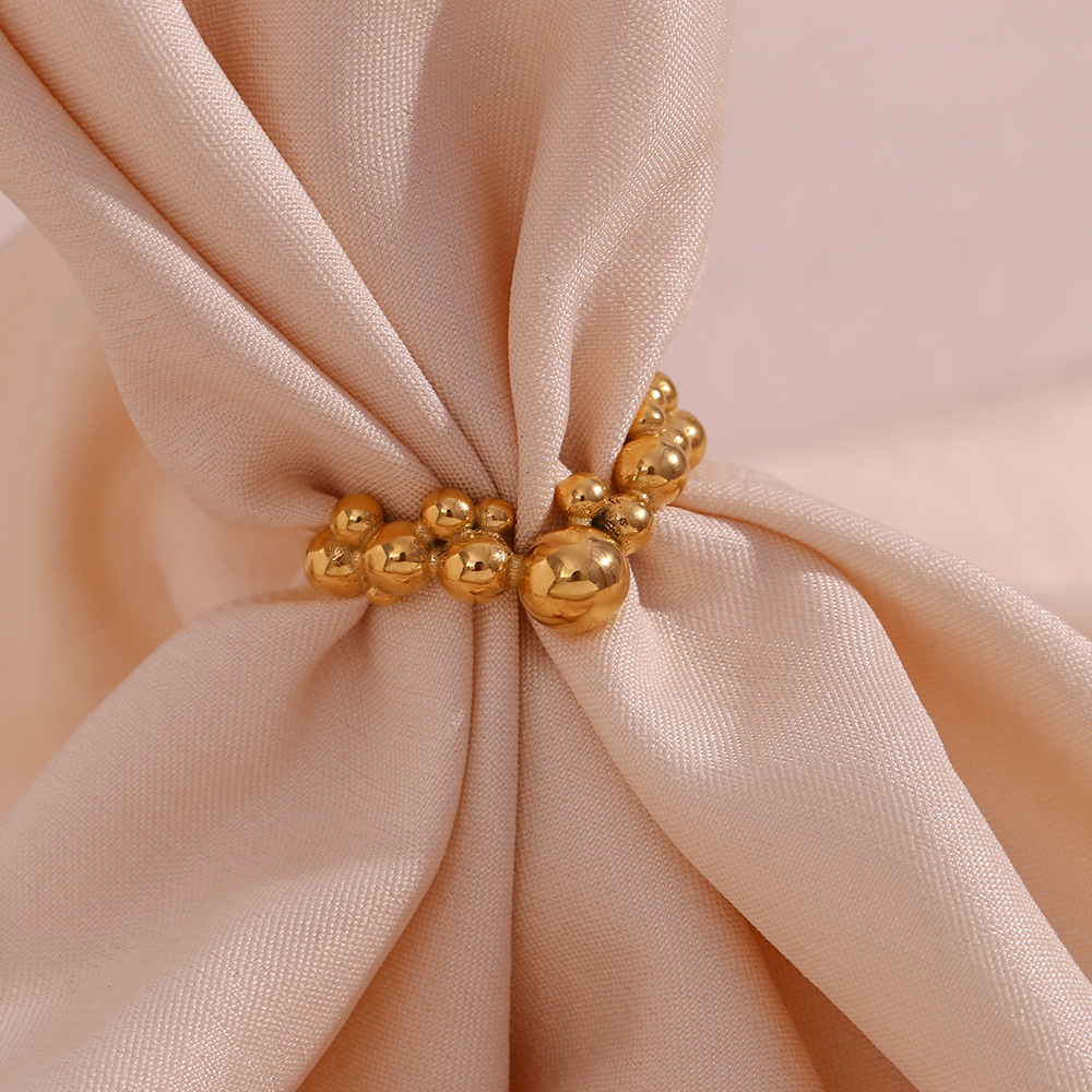 V-shaped Beads Stainless Steel Ring