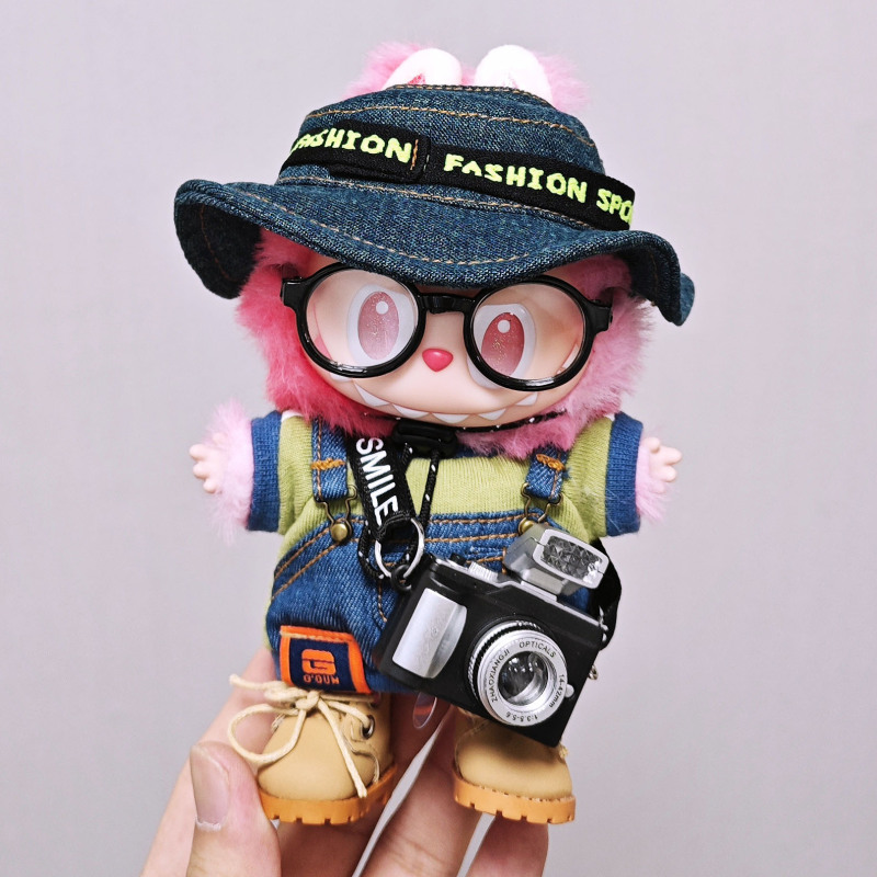 Labubu子供服一二三代布子供服漁師帽バックパンツtシャツセット15cm 17cm子供服|undefined