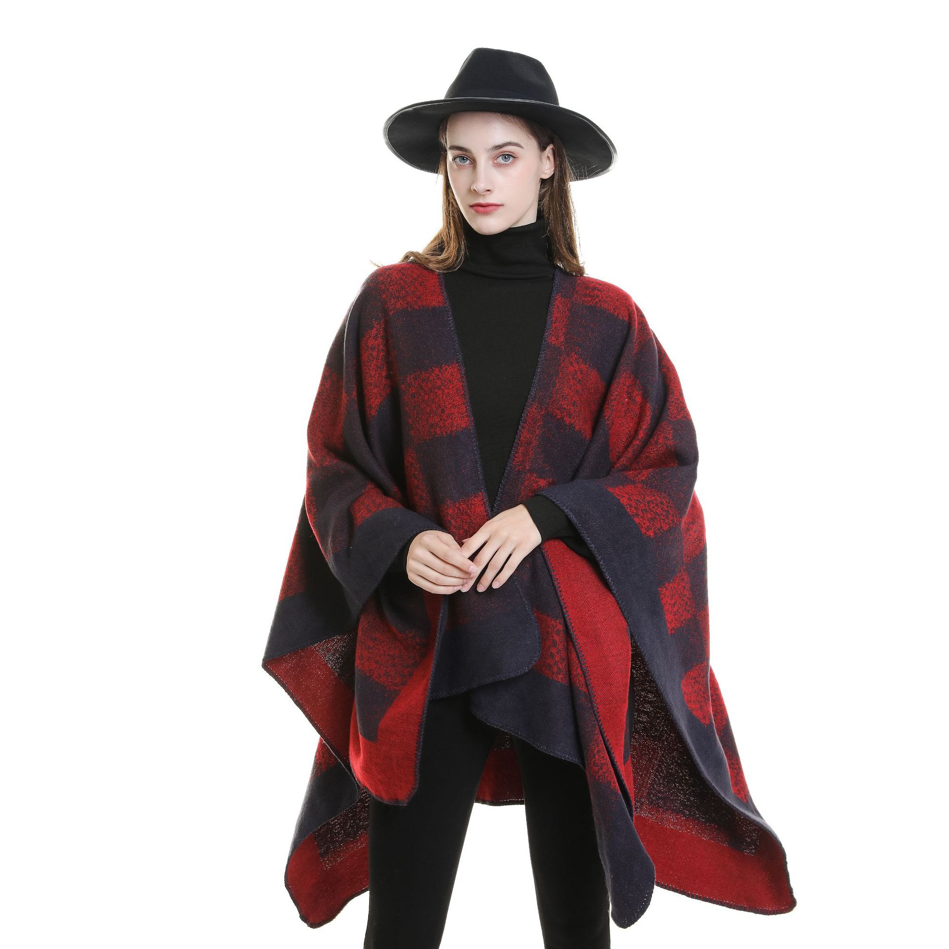 2022 nueva moda a cuadros chal bufanda hombres y mujeres de otoño e invierno dividida