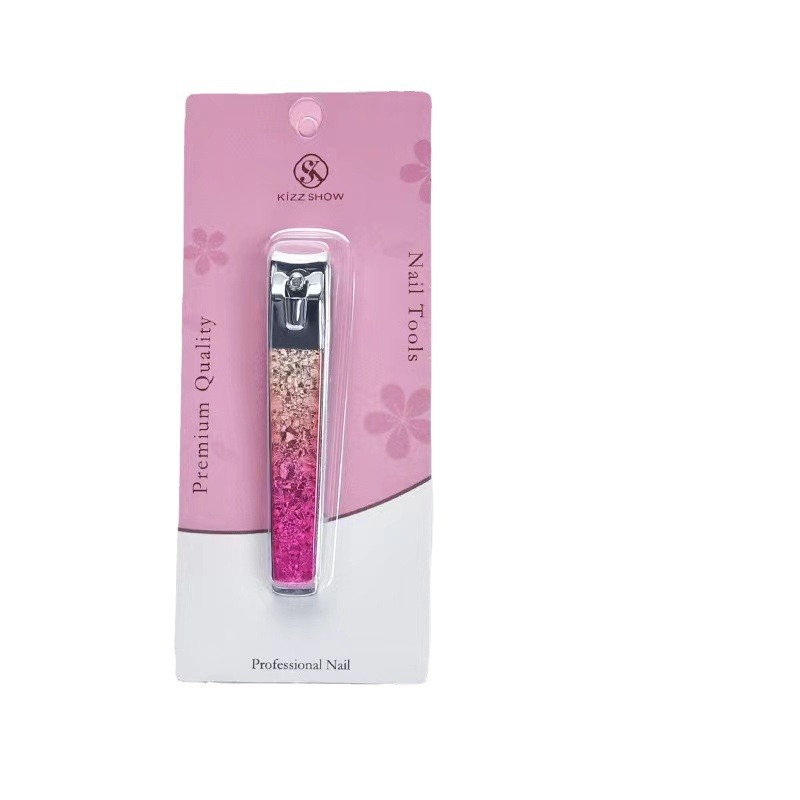 Suministro directo transfronterizo manicura uñas de alta gama colorido Acero inoxidable galvanoplastia manicura herramienta uñas tijeras titular de la tarjeta independiente