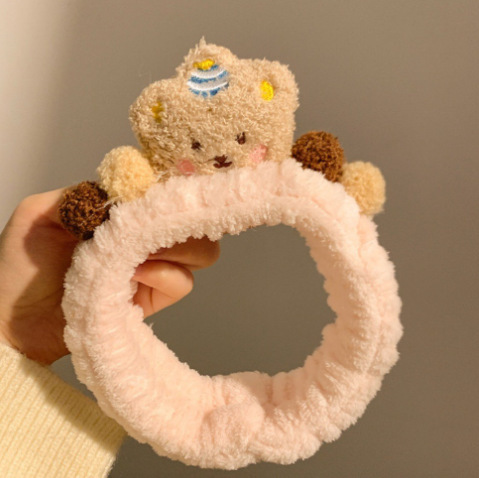 Pelusa lavado facial banda de pelo máscara de cuidado de la piel banda de pelo lindas tarjetas de dibujos animados 2025 nuevo antideslizante banda de cabeza craneal alta