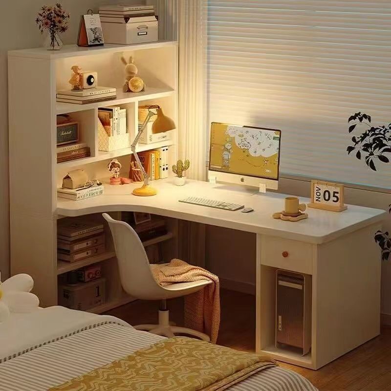 Corner Desk with Bookcase Home Computer Desk Bedroom Student Corner Office Desk Writing Desk Study Table