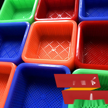 塑料篮子正方形小迷你小号熟胶果蔬沥水零件幼儿园玩具收纳箩筐
