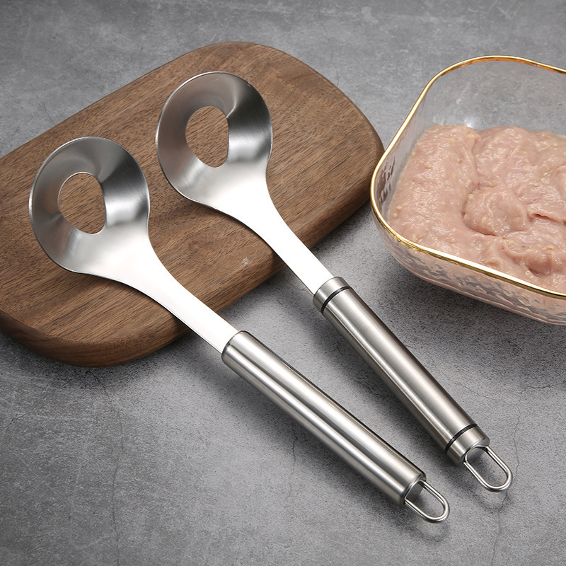 304不锈钢家用手挤压肉丸子鱼丸虾丸夹丸子制作器勺子耐用|undefined