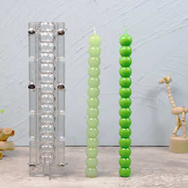 雄威 叠球杆蜡塑料PC两瓣模具 塑料蜡烛模具 手工DIY球形杆蜡烛模