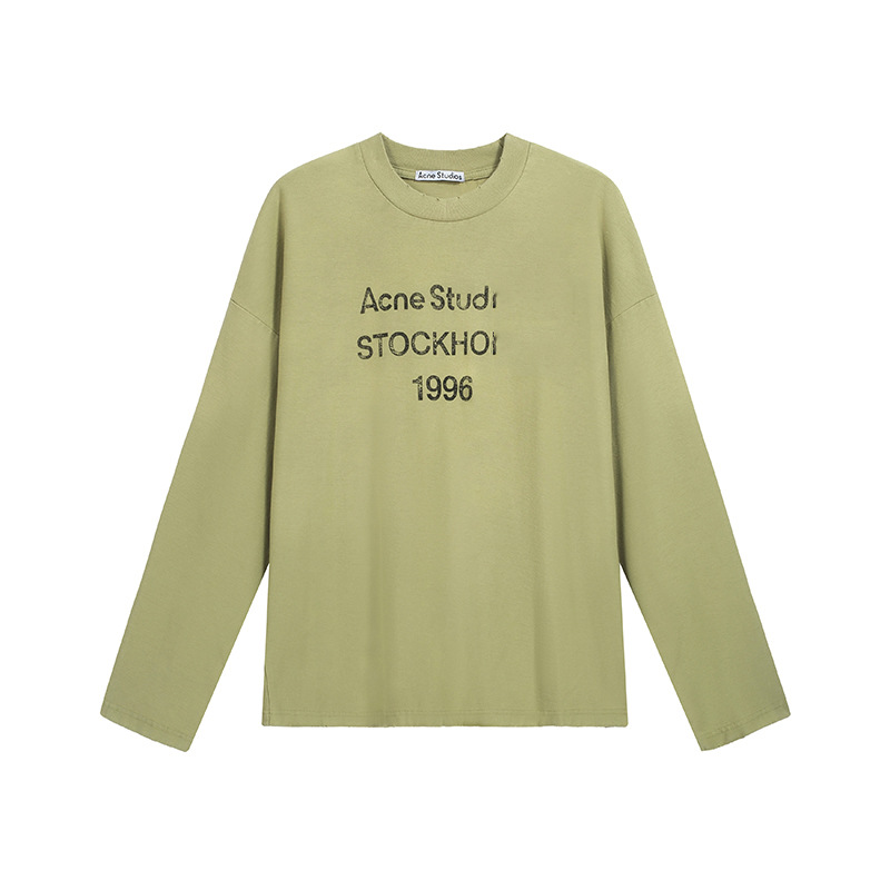 潮牌AC1996水洗いして古いアルファベットのプリントをします。