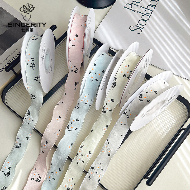 Paño floral de primavera de pensamiento de siete colores con ramo de embalaje hilo de flores envuelto en flores cinta de flores hecho a mano material de bricolaje floristería