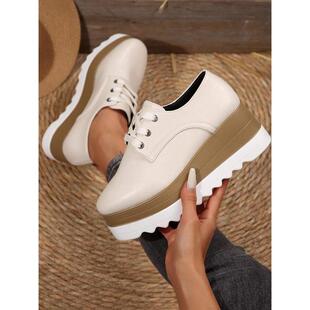 M 30695 Thick Sole Platform Lace Up Shoes ��a�ɸ�Ь �羳��