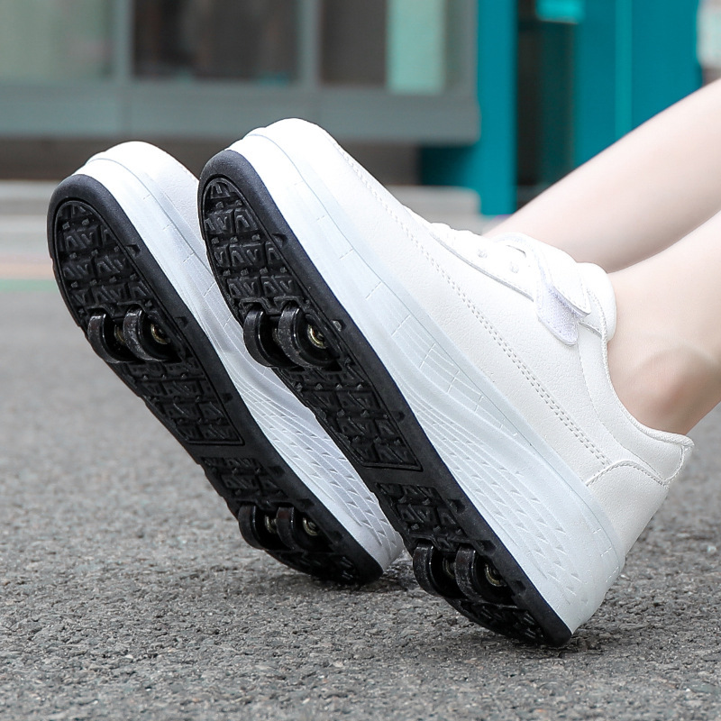 Fall and winter four-wheel walking shoes Wheel shoes Children's roller skates adult youth universal support_voghion.com