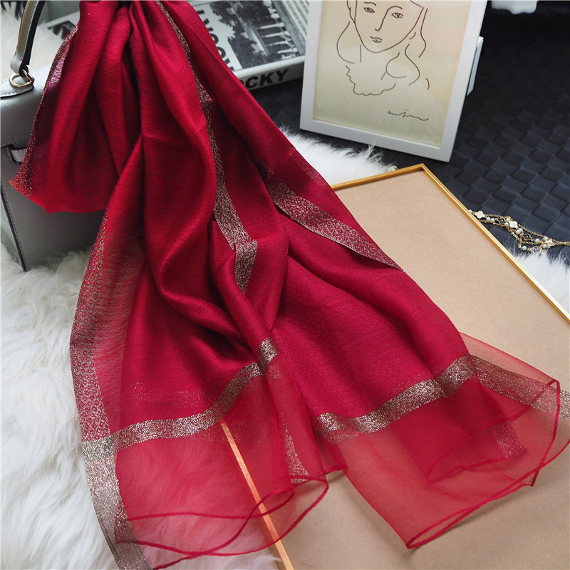 Thin shawl silk scarf feminine temperame...