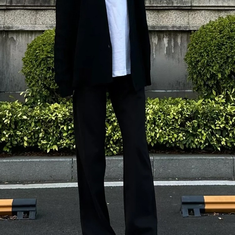 Youku Men's Straight-Leg Casual Trousers with Curved Crotch Design, Trendy and Drapey