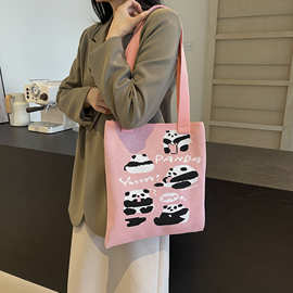 韩版小众波浪女包针织包新款时尚大容量单肩包辣妈手提包条纹简约