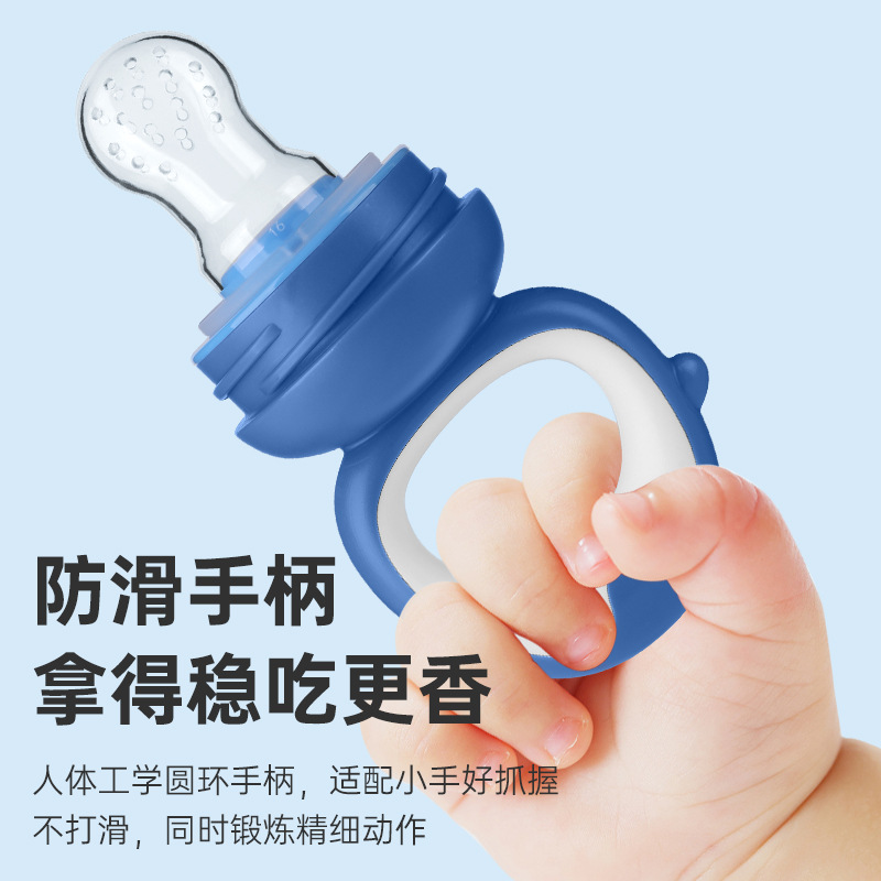 Bebé morder le frutas y verduras le bebés pacificador pezón pingüino modelado bolsas de alimentos suplementarios de frutas bolsas de dibujos animados al por mayor