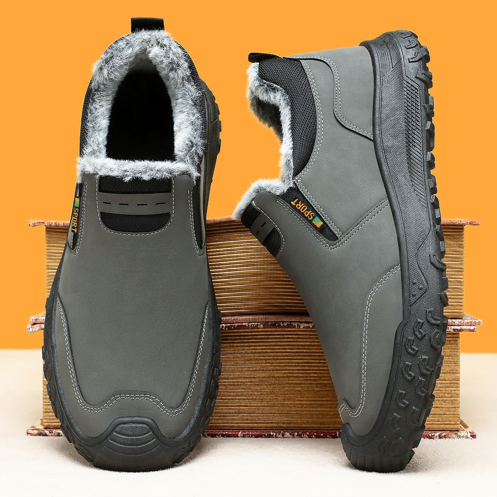 Zapatos de algodón transfronterizos para hombres botas de nieve casuales de lana gruesa botas de herramienta de bloqueo calentamiento de algodón calentamiento zapatos de invierno para hombres