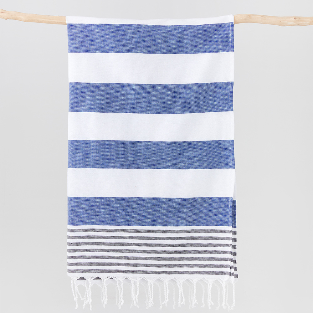 Toalla turca de algodón teñido en hilo, manta de playa de secado rápido con rayas