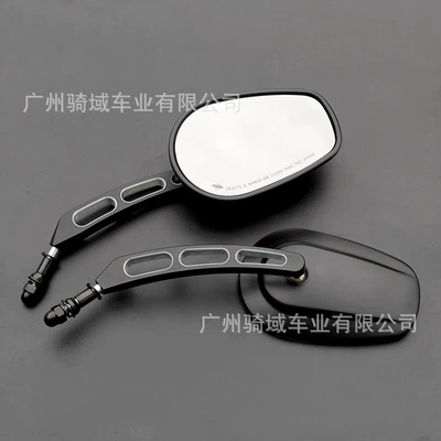 Cross-border best-selling Harley motorcycle Motorcycle rearview mirror - black-cnc-mirror-stem-all-aluminum-alloy-left-and-right-pair-see-another-link