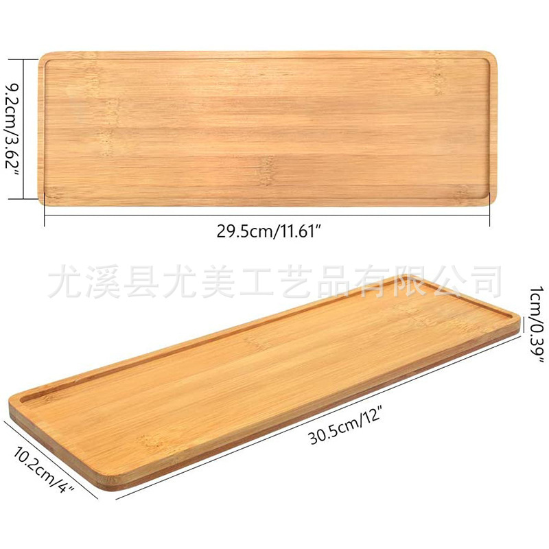 Bandeja de macetas suculentas, palangana de porcelana blanca, soporte de bambú anticorrosivo a prueba de fugas, soporte de madera rectangular, soporte de fondo de madera de bambú hecho a mano redondo