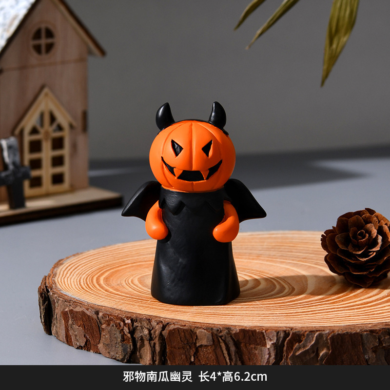 国境を越えた新製品ハロウィーンカボチャ祭りパーティー装飾品ホームデスクトップ幽霊魔女人形樹脂置物|undefined