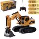 Children's alloy remote control excavator toy six-way remote control excavator 11 channel electric engineering vehicle toy cross-border
