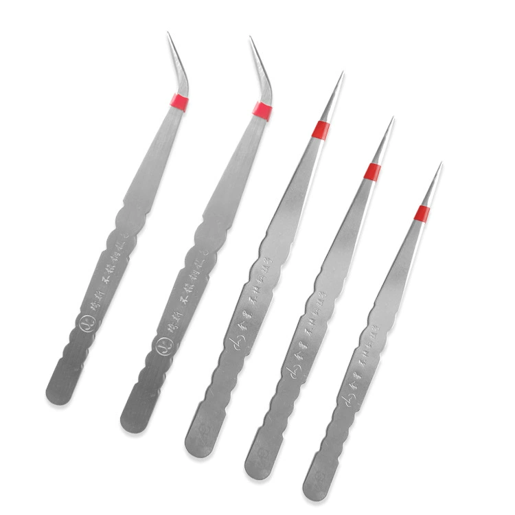 Qi Xin фирменный остроконечный Пинцет мульти-спецификации металлический локоть для ногтей 304 толстый Железный пинцет