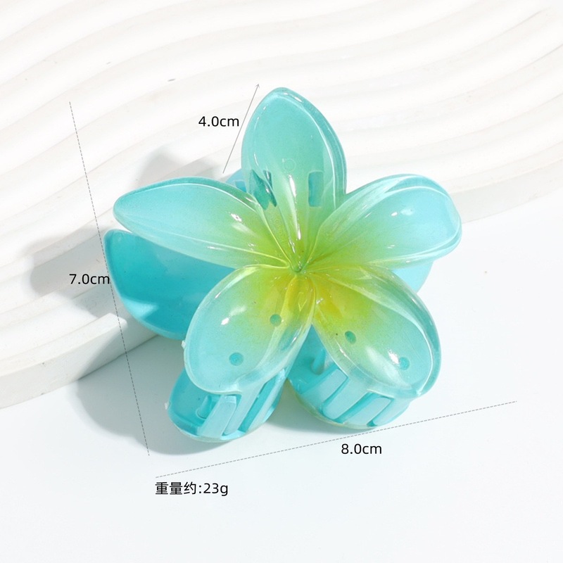 跨境新款彩色多巴胺鸡蛋花抓夹气质后脑勺盘发花朵鲨鱼夹发卡夹子|undefined