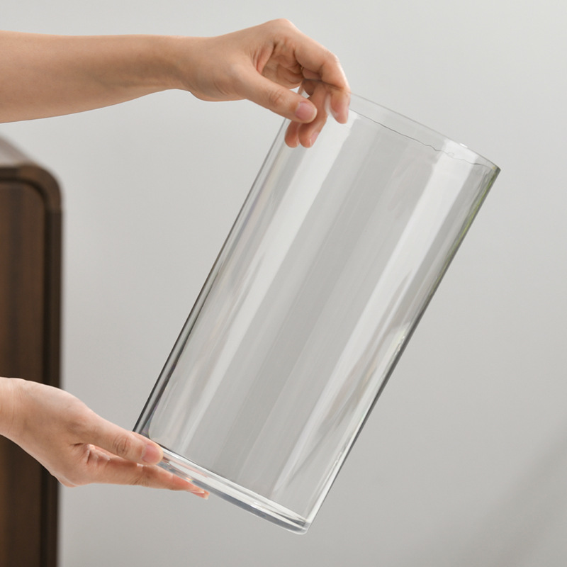 Jarrón de flores de plástico de sensación medieval de alta gama - Múltiples tamaños, alta transparencia, cubo despertador de flores, a prueba de caídas, imitación de vidrio, cubo para floristería/flores frescas