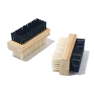 Foreign trade supply bamboo wood double-sided toenail brush high quality pig Mane nail cleaning brush nail tools