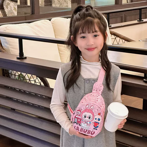 Cross-border Bubble Mart Children's Chest Bag Cartoon Cute Rab Children's Backpack Cartoon Kindergarten Crossbody Bag Women