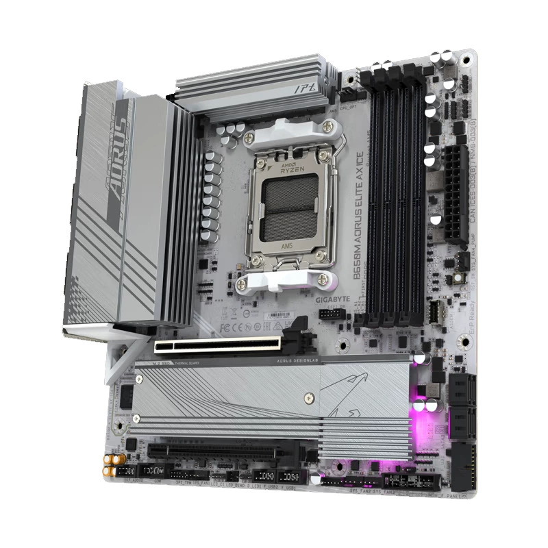 Материнская плата Ice Sculpture B650M AORUS ELITE AX Ice DDR5 поддерживает CPU AMD AM5