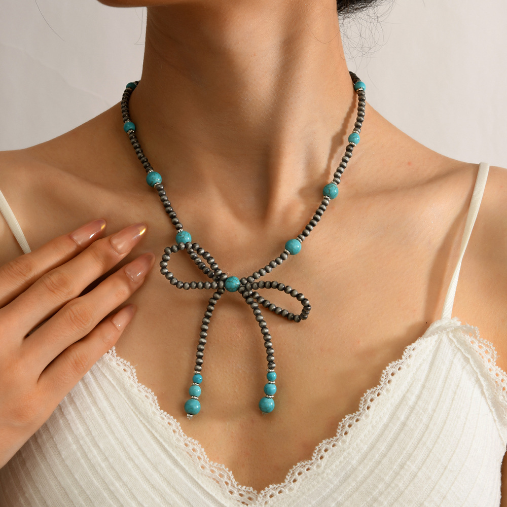 Bohemian halsketting met turkoois voor dames elastisch_voghion.com