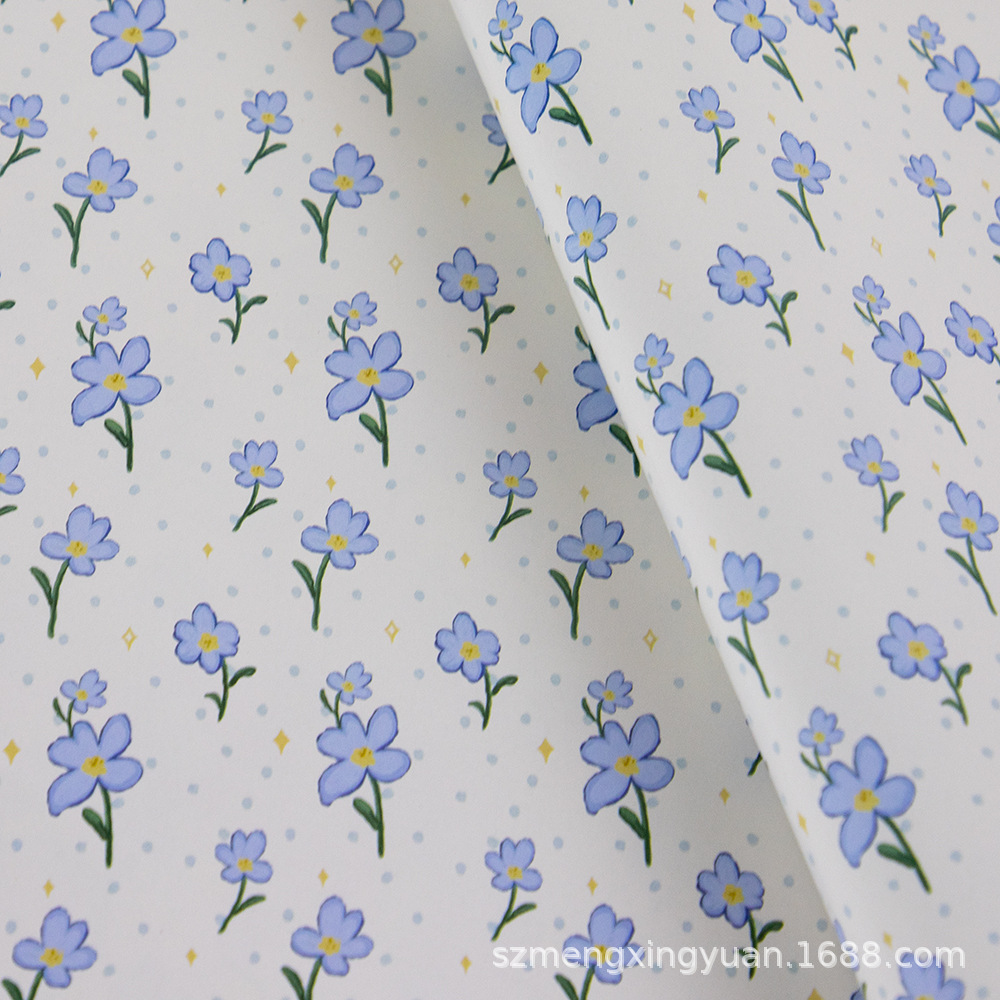 L flores azules de fondo blanco; Tamaño: largo 74 * ancho 51cm