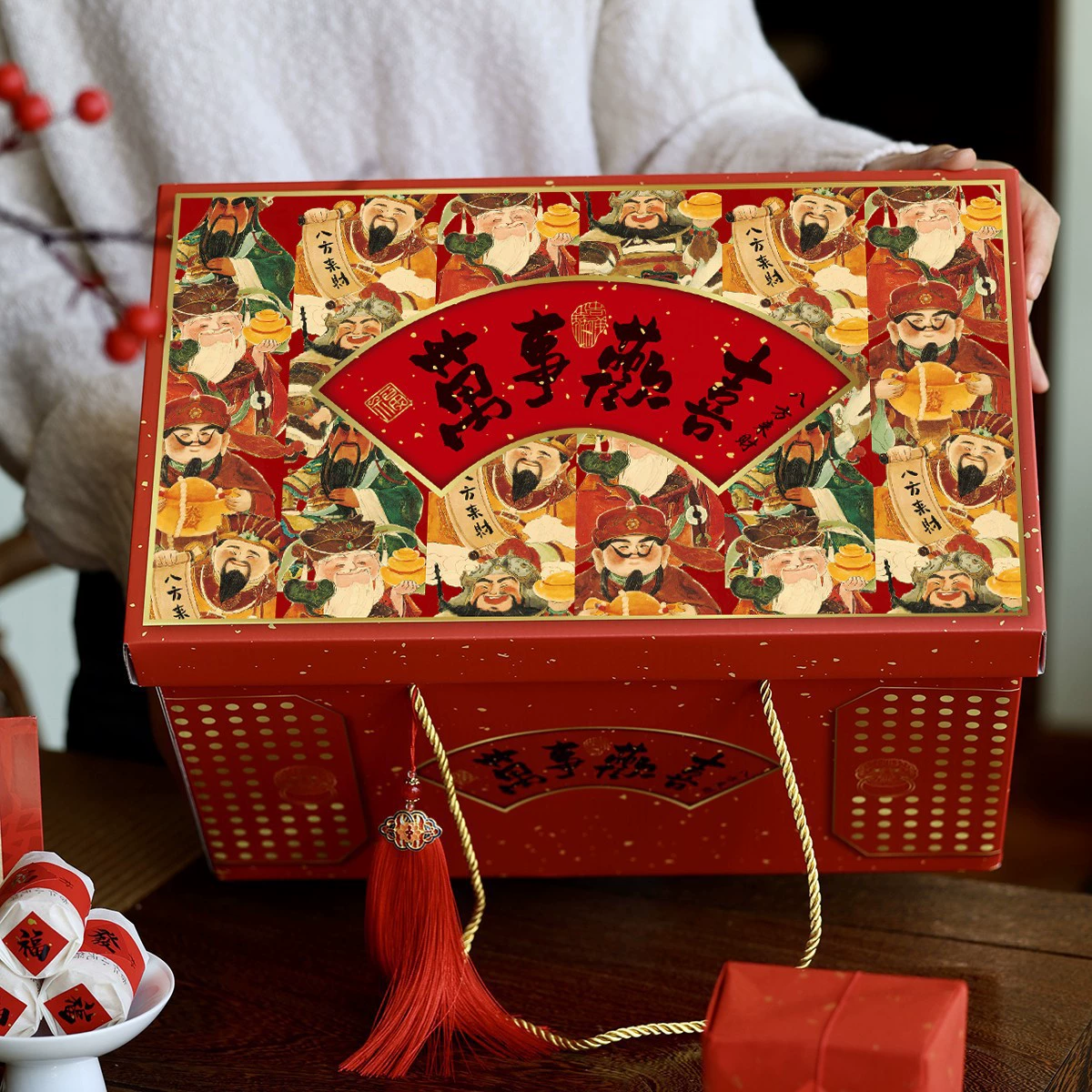 Новый год и весенний фестиваль, подарочная упаковка на Новый год, подарочная упаковка для новогодней вечеринки с орехами и морепродуктами, подарочная сумка для ежегодного собрания