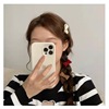 Cute hairgrip with bow, bangs, hairpins, demi-season hair accessory, Japanese and Korean