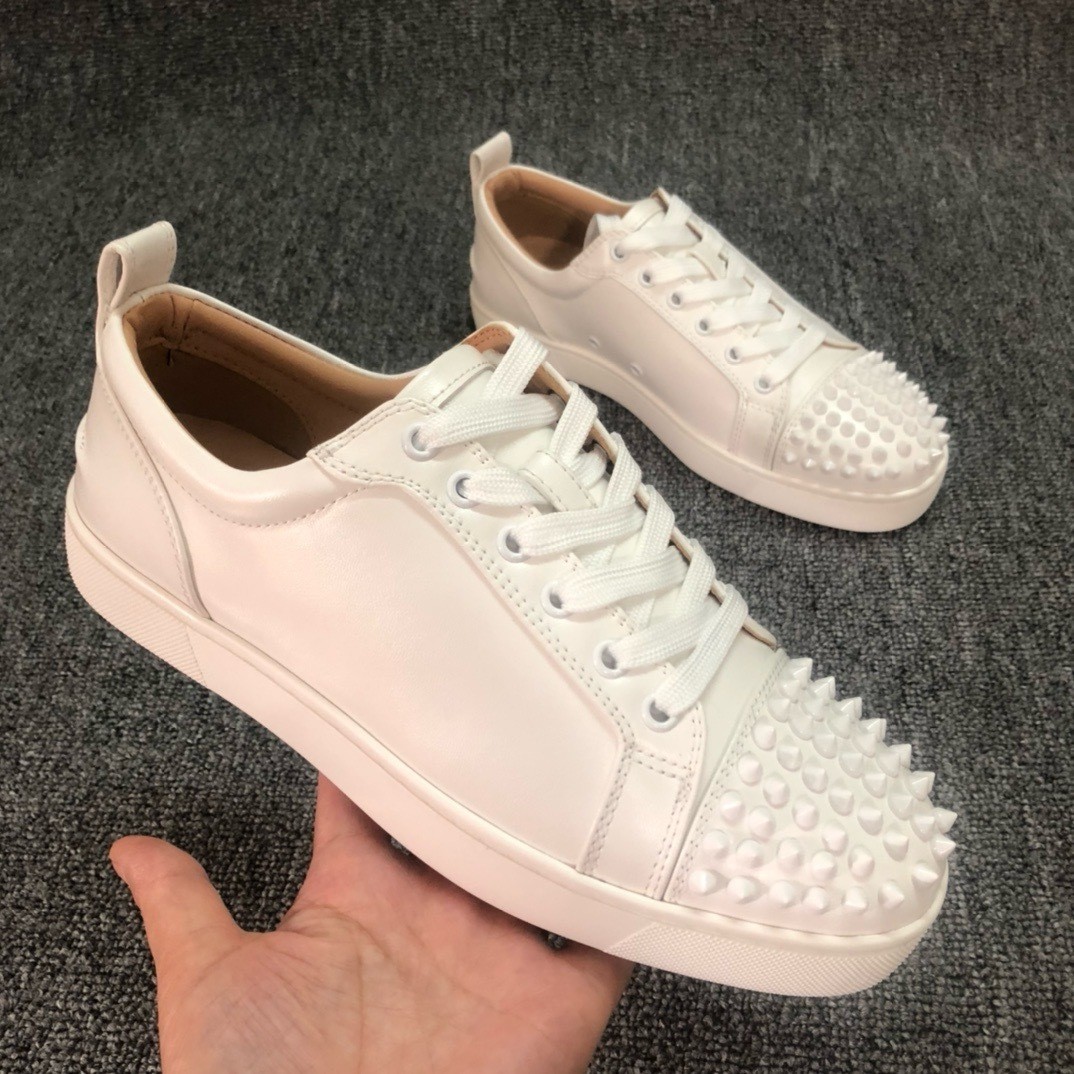 Zapatillas Casuales Unisex de Plataforma, Cuero de Vaca de Primera Capa, Suela Roja con Remaches | Comodidad y Transpirabilidad