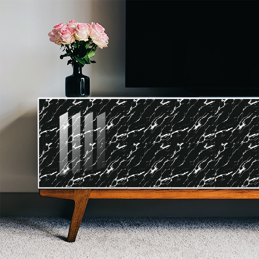Luxury Black Marble Wall Stickers For Kitchen And Bathroom Decor_voghion.com