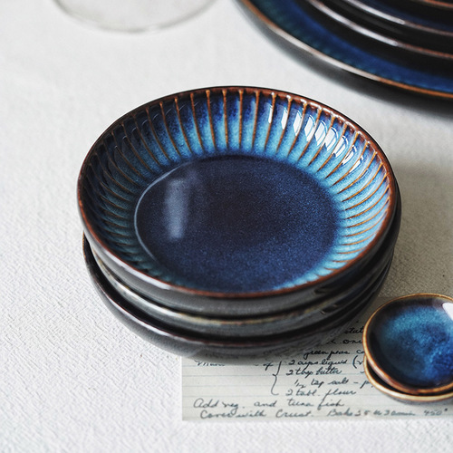 Amazon cross-border dishes and plates household Japanese kiln-turned bone china tableware practical creative style relief ceramic set