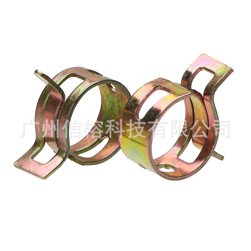 Suministro transfronterizo 100 piezas en caja de color plateado zinc elástico abrazadera de manguera de aro 6-17mm Abrazadera de tubo abrazadera traje de aro