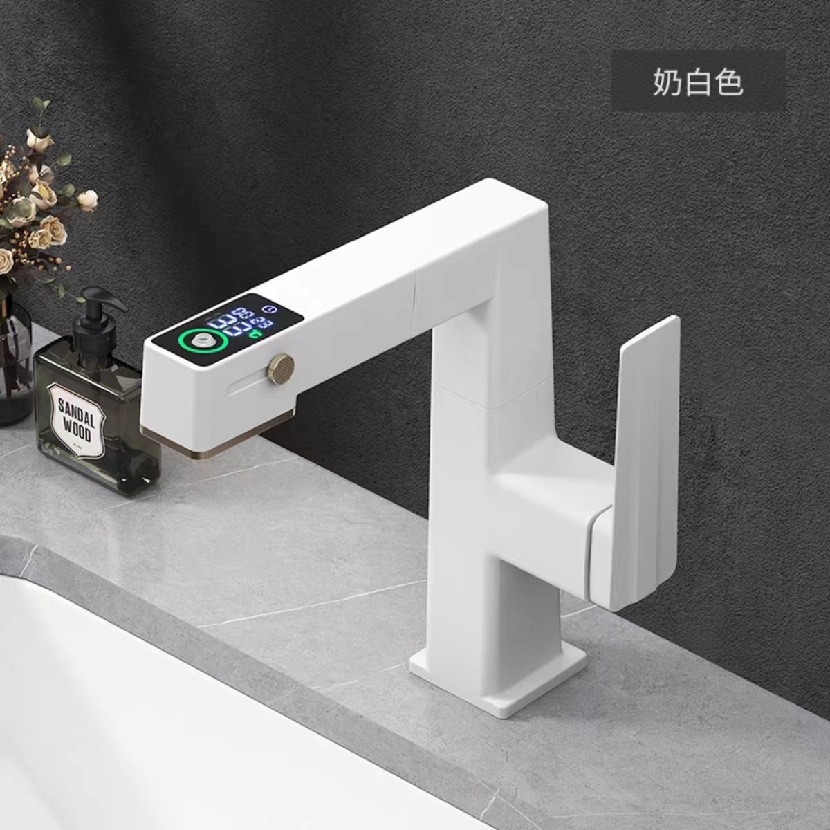 Grifo de lavabo con pantalla digital, giratorio 720 grados, extraíble, para baño, con agua fría y caliente, de doble uso.