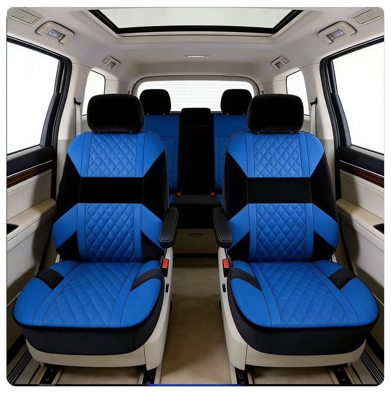 Manufacturer's universal car seat cover 3D horizontal stripe diamond pattern 9-piece set for five seats, suitable for cross-border e-commerce platforms like TEMU and Amazon