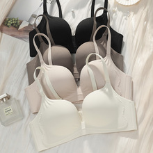 曼尼皇后一片式无钢圈内衣女士学生纯色文胸罩聚拢收副乳厂家代发