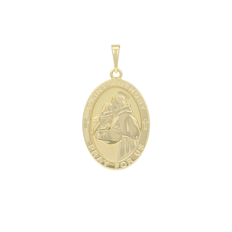 Xuping Europa y los Estados Unidos aleación de cobre chapado 14k color colgante de retrato geométrico colgante personalidad simple al por mayor