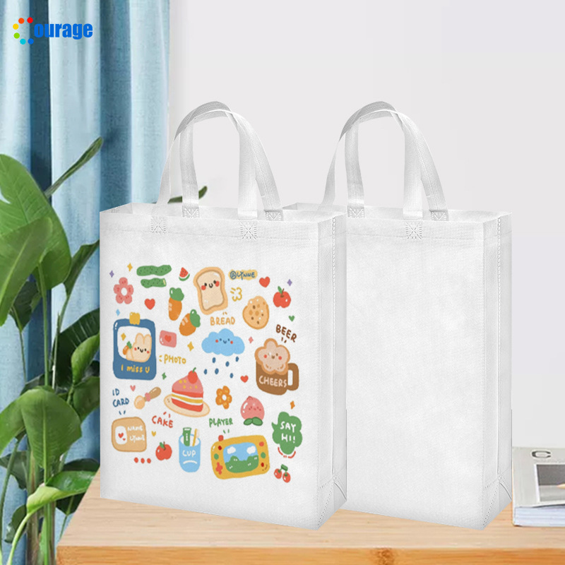 Heat Sublimation Cross-border Non-woven Bag Heat-resistant Handbag Skin Folding Shopping Eco-friendly Bag Print Logo