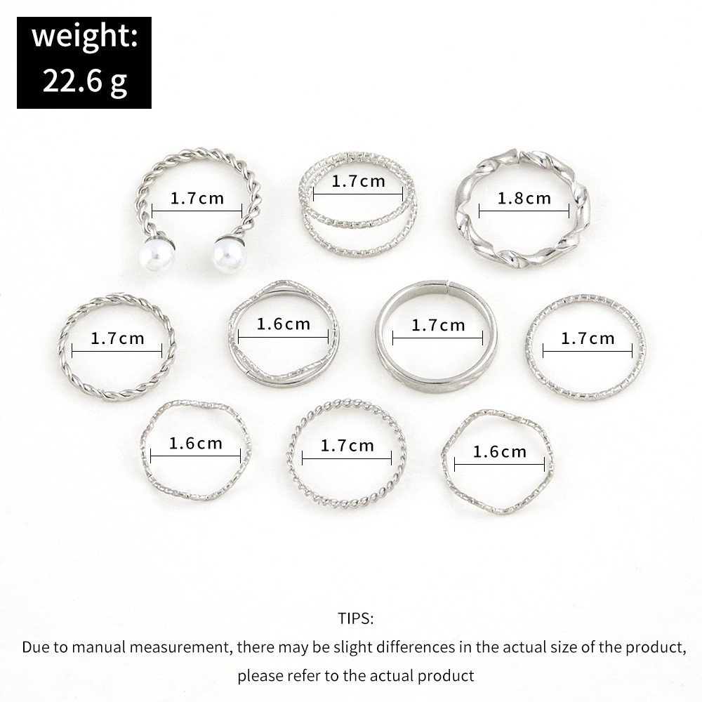 Rings Classification Retro Geometric Alloy Plating No Inlaid Women'S Ring Sets