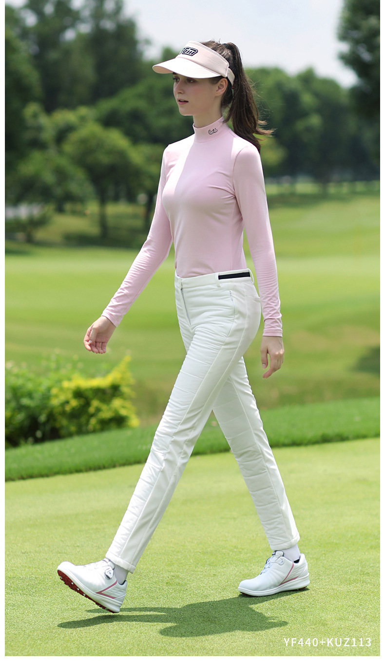 Quần chơi golf nữ chần bông dày dáng thể thao — KUZ113-Màu đen, KUZ113-màu trắng chi tiết 7