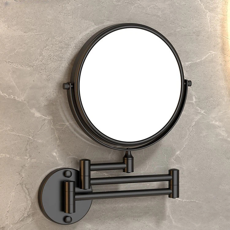 Bathroom Mirror Rotating Telescopic Mirror Hotel Beauty Mirror Bathroom Wall-Mounted Mirror Multi-Magnification Engineering Makeup Mirror