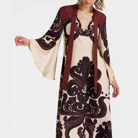 2024欧美独立站外贸女装 中东连衣裙跨境亚马逊穆斯林民族风连衣