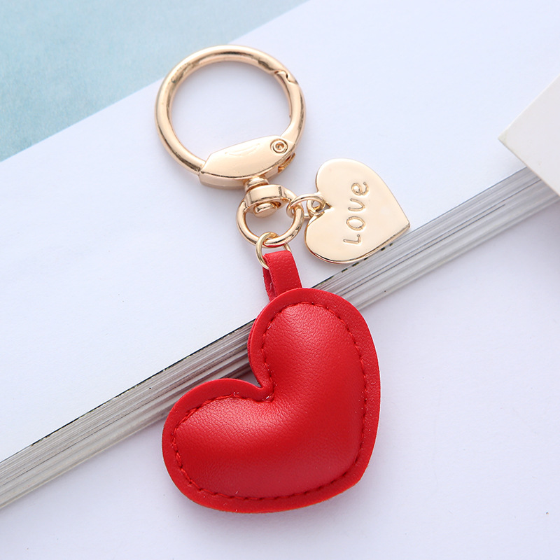 Cute Heart Shape Pu Leather Valentine's Day Unisex Bag Pendant Keychain display picture 2