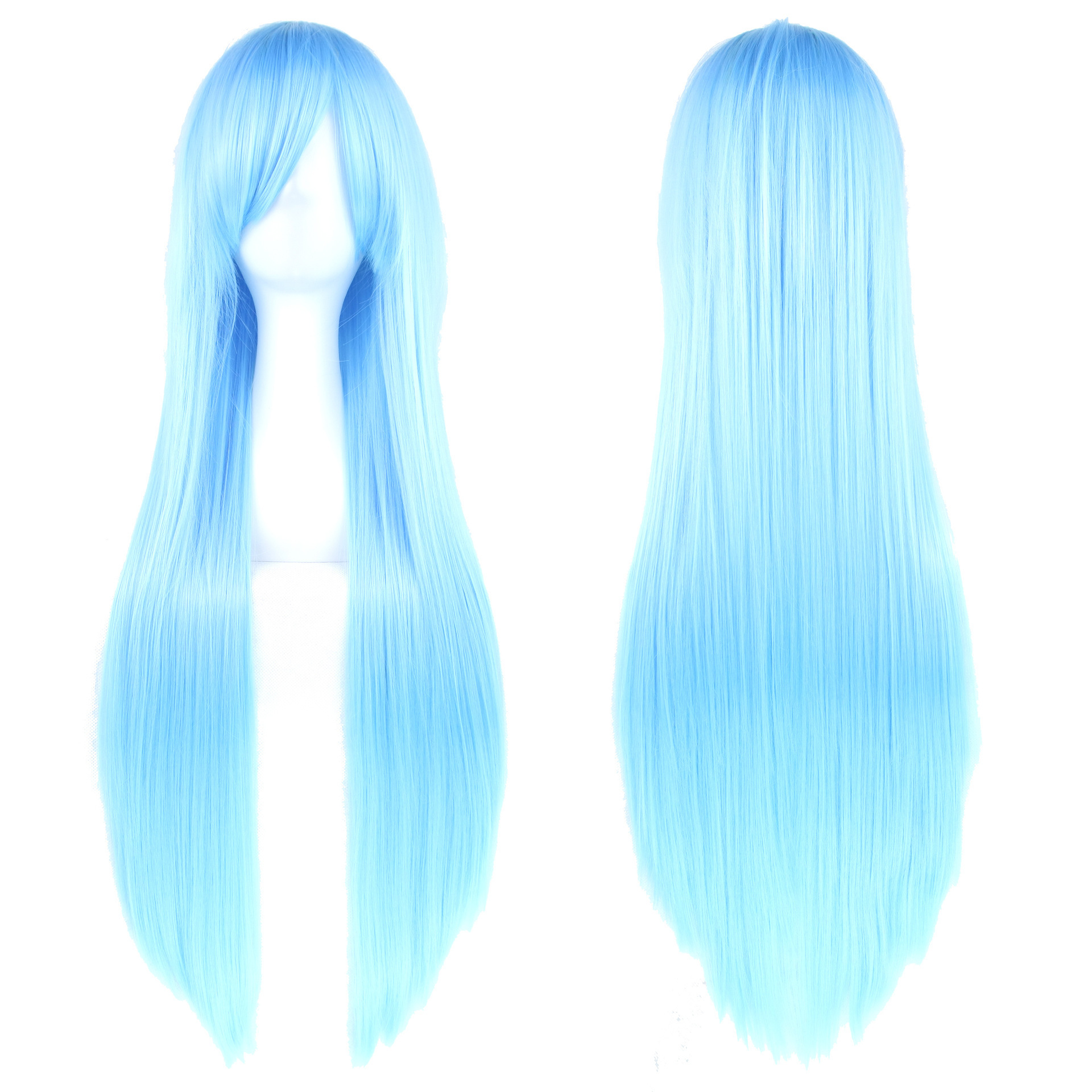 European and American Style Wig 80cm Colorful Long Straight Hair Anime Cos Wig High-Temperature Fiber Chemical Fiber Hair Head Cover - photo 23