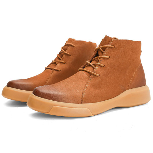 Large size outdoor Martin boots, men's boots, autumn high-top men's leather boots, Korean style retro Chelsea cotton boots