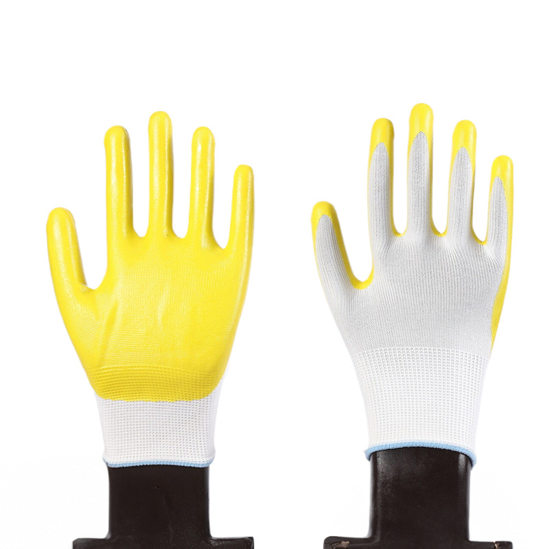 13 guantes de protección laboral de nitrilo de aguja, comercio exterior grande, personalizados, transpirables, cómodos y resistentes al desgaste, guantes de protección laboral de fábrica al por mayor